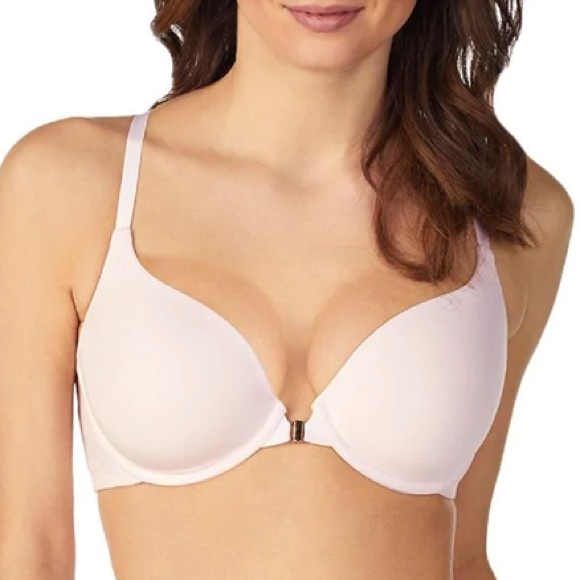 NWT Le Mystere razor back light pink shell front closure soft 34F sports support - Picture 3 of 15